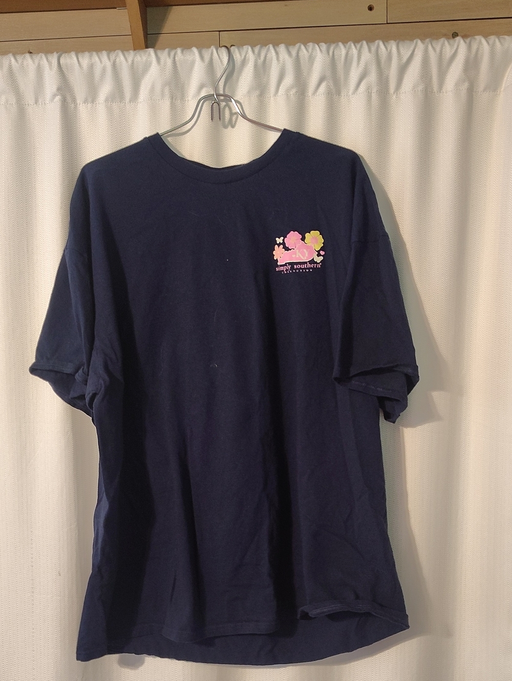 Simply Southern Black Tee with Pink and Yellow Floral Kentucky Graphic